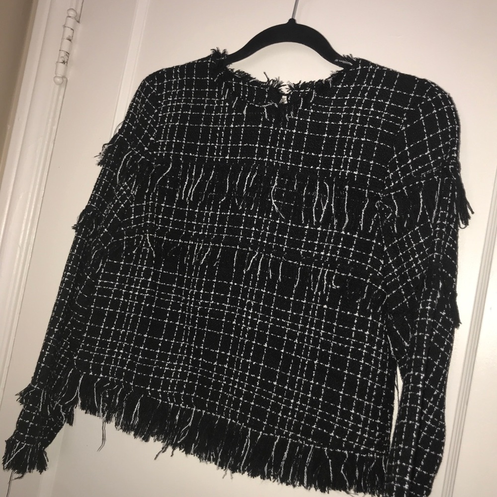 Zara tweed cropped top